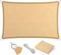 Eden's Decor Straight Flat-Edged Sun Shade Sail Rectangular 4' x 10' Beige by EdensDecorInc