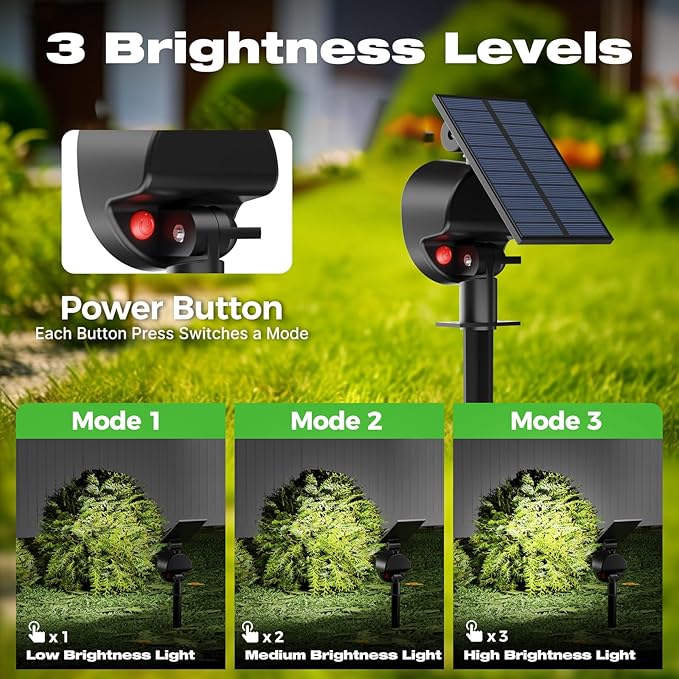 nipify Solar Lights Outdoor Waterproof, Spot Lights- 4 Pack/53 LED/3 Modes - Image 3