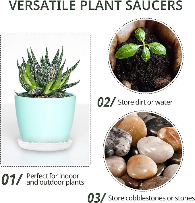13 Pack Plant Saucer, 8 10 12 Inch Durable Plastic Plant Trays - Image 2