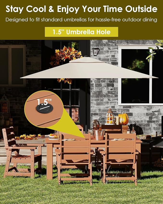 GREENVINES 7-Piece Outdoor Dining Set | HDPE | Patio Table and Chairs Sets - Image 5