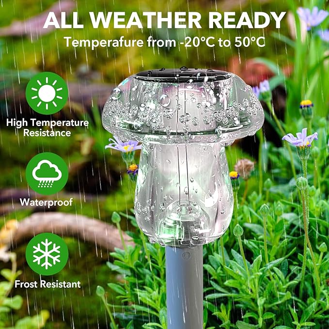 Solar Lights Outdoor, 16 Pack Mushroom Lights Outside Waterproof, Solar Powered - Image 5