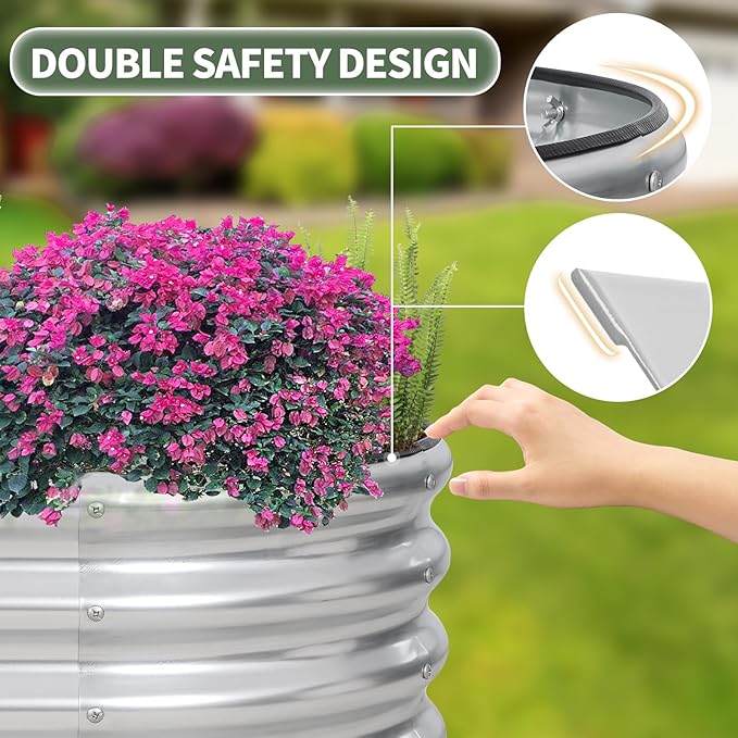 1MORE Galvanized Raised Garden Bed- Planter Garden Boxes Outdoor, Raised Beds - Image 3