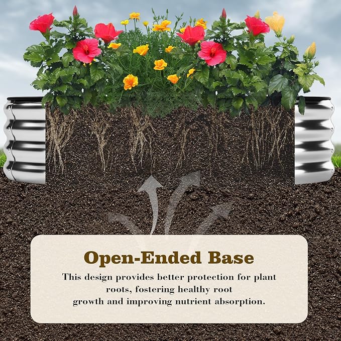 Galvanized Metal Planter Raised Garden Bed Kit - Image 4