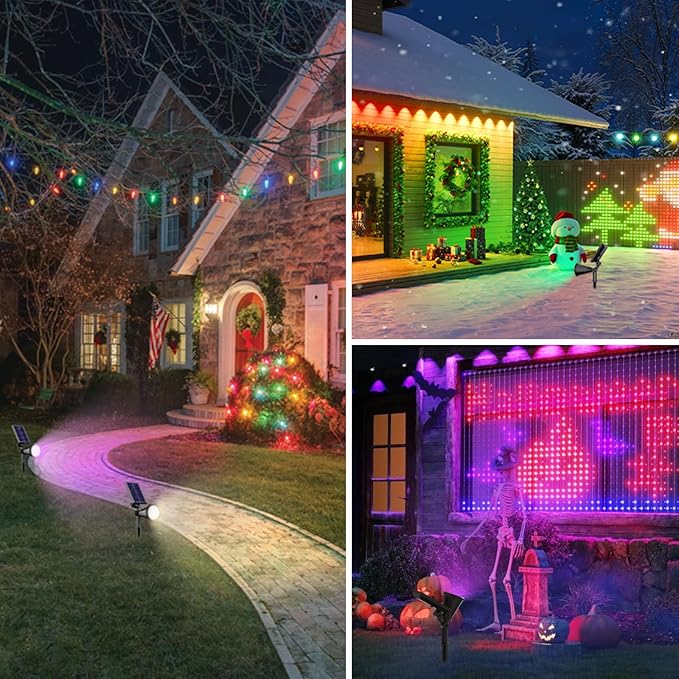 RGB Halloween Solar Spot Lights Outdoor, 36 LEDs Solar Lights Outdoor Color - Image 7