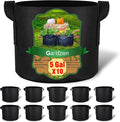 Gardzen 10-Pack 5 Gallon Grow Bags, 300G Thickened Aeration Fabric Pots by Gardzen