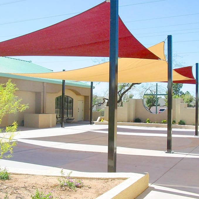 E&K Sunrise 25' x 25' x 25' Sun Shade Sail Triangle Canopy Shade Cover UV Block - Image 8