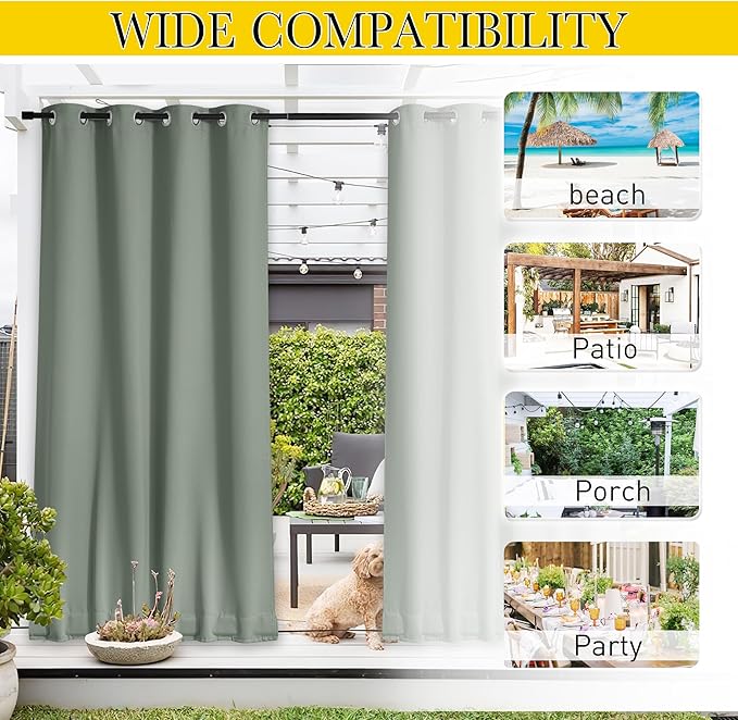 NICETOWN 2 Panels Outdoor Curtains - Image 7