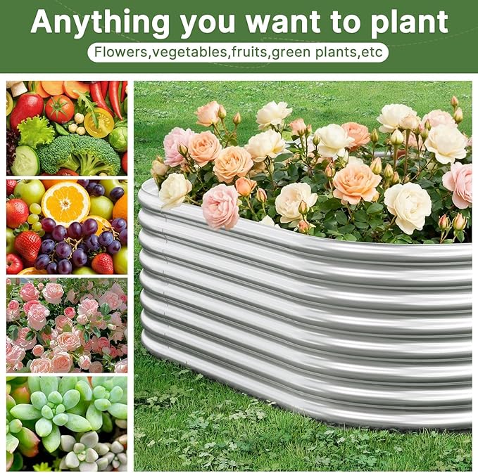 2 PCS Tall 6x3ft Galvanized Raised Garden Bed Outdoor, Metal Garden Bed - Image 6