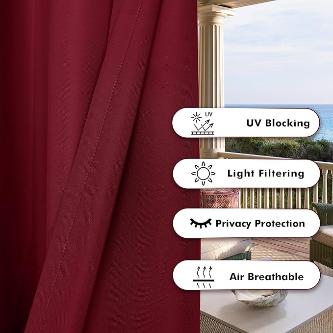 BONZER Wide Waterproof Outdoor Curtains - Image 4