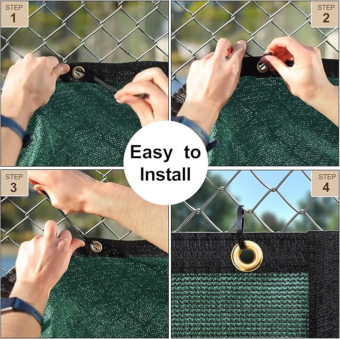 UPGRADE Privacy Fence Screen 4'x62' Dark Green Outdoor 90% Visibility Blockage - Image 4
