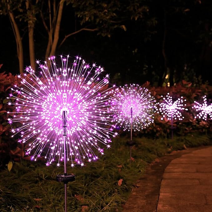 JJGoo Solar Firework Lights, 2 Pack 150 LEDs 2 Lighting Modes Solar Lights - Image 8