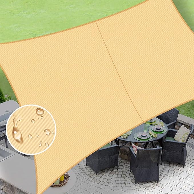 LOVE STORY Rectangle 6'x8' Waterproof Sun Shade Sail Canopy UV Block by LOVESTORY