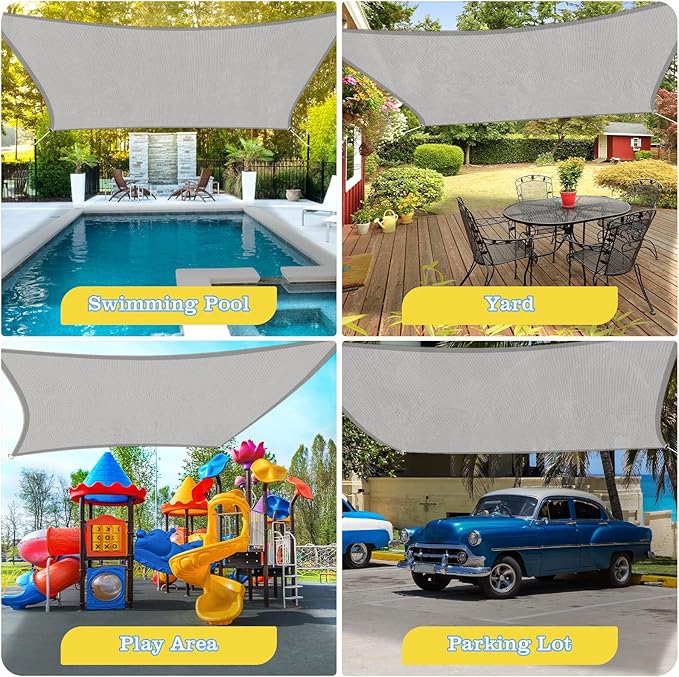 HappyTrends Sun Shade Sail, Tear and Rust Resistant Patio sail Shade - Image 7