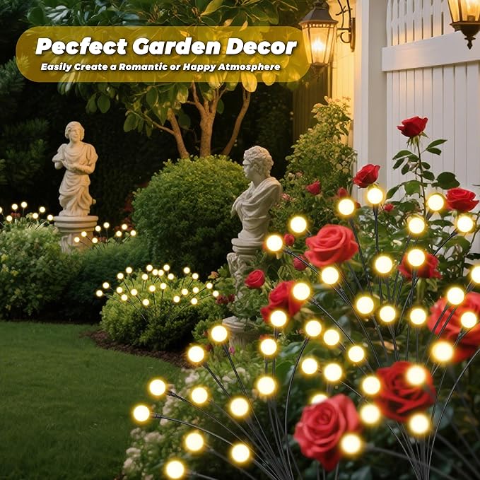 Solar Lights Outdoor-4Pack 32LEDs Solar Garden Firefly Lights Outside, Solar - Image 9