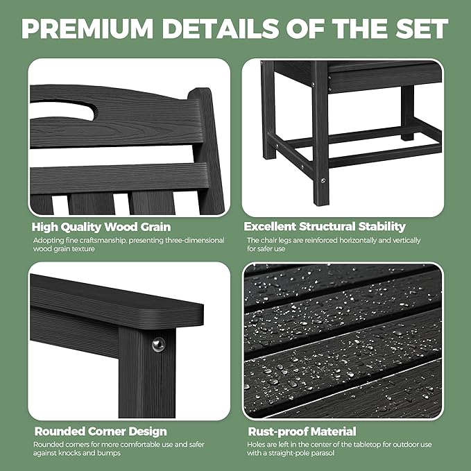 HDPE Outdoor Patio Dining Set - Image 6
