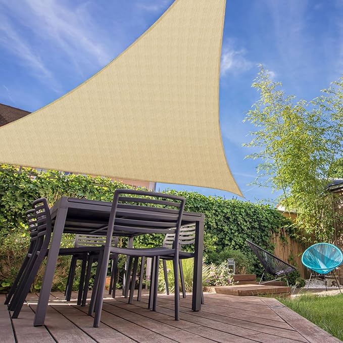 E&K Sunrise 3' x 3' x 3' Sun Shade Sail Triangle Canopy Shade Cover UV Block - Image 7
