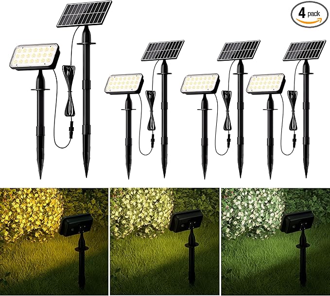 JACKYLED Solar Spot Lights Outdoor, 84-LED Solar Spotlights by JACKYLED