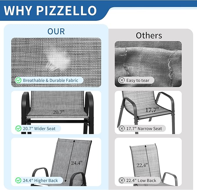 PIZZELLO Patio Chairs Set of 6 - Image 4