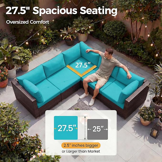 NICESOUL 9 Piece Large Outdoor Patio Furniture Set - Image 6