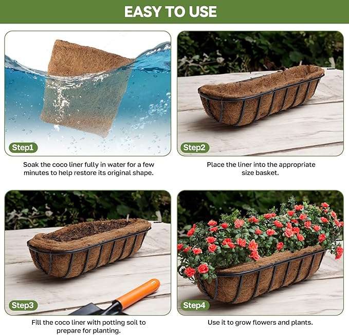 3Pcs Trough Coco Liner 24" Coco Coir Liners - Image 4