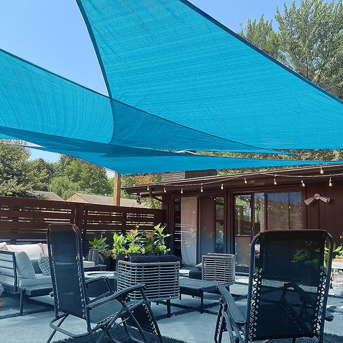 LOVE STORY Custom Size 15'x15'x15' Turquoise Blue Sun Shade Sail Triangle by LOVESTORY