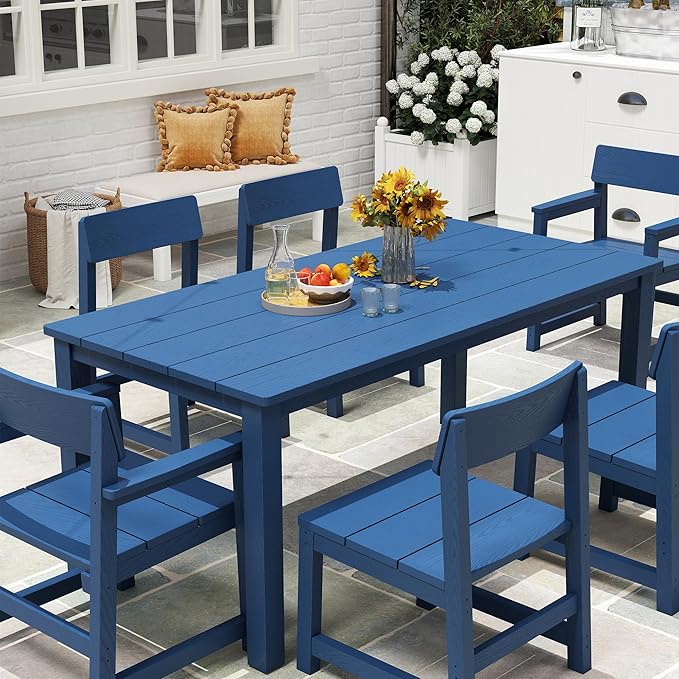 7 Piece Outdoor Dining Table Set HIPS Patio Dining Sets - Image 3