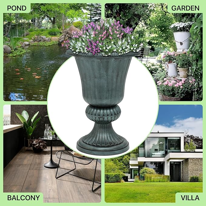 Magshion 20" Urn Planters for Outdoor Plants, Large Decorative Front Porch - Image 10
