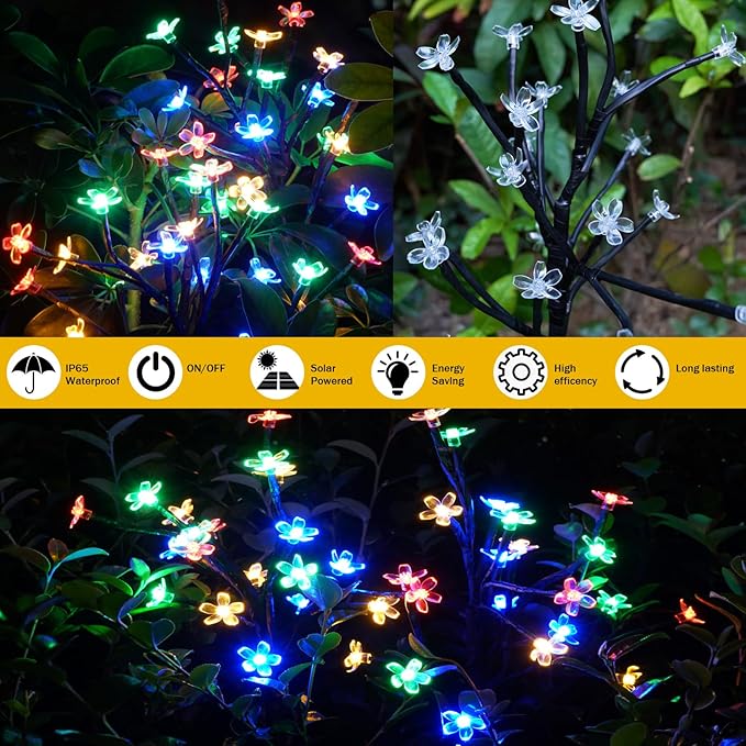 Solar Garden Lights Garden Decor, Solar Flowers Outdoor Decorative, Pathway - Image 5