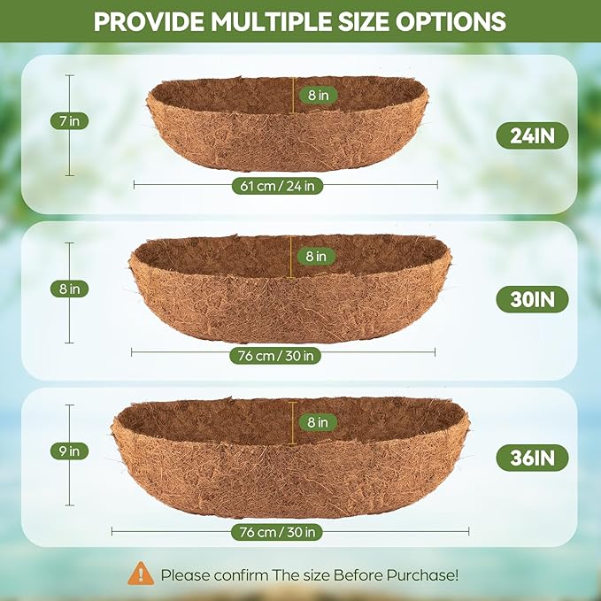 3Pcs Trough Coco Liner 36" Coco Coir Liners - Image 6