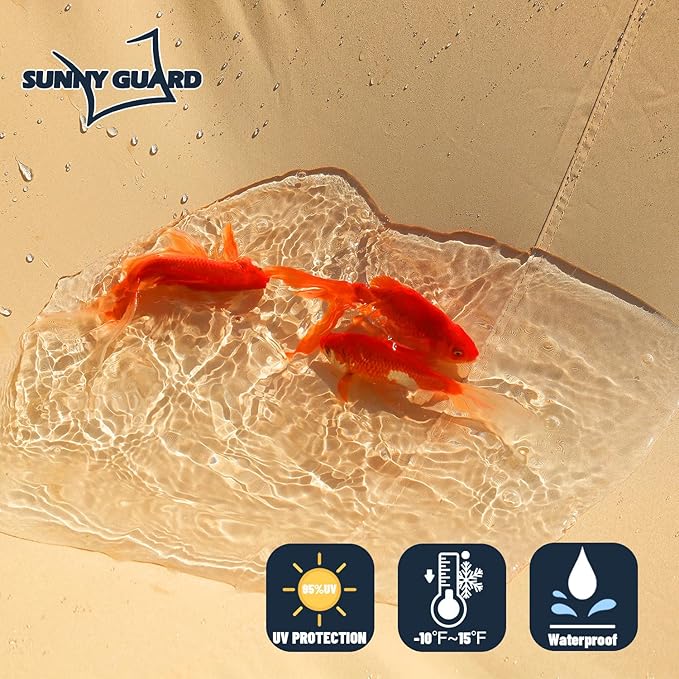 SUNNY GUARD Waterproof Sun Shade Sail 10' x 14' Sand Rectangle UV Block Sunshade - Image 2
