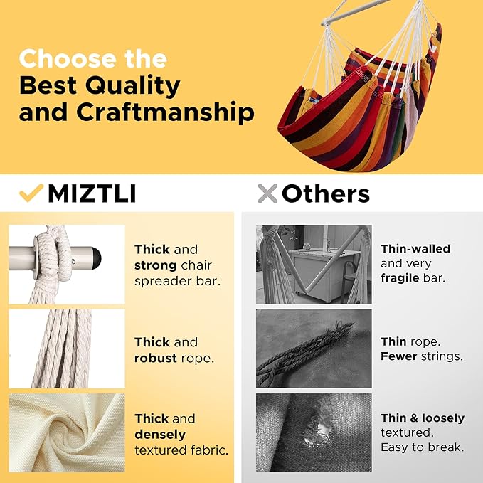 MIZTLI Hammock Chair Hanging Chair Swing Chair Hanging Chair - Image 2