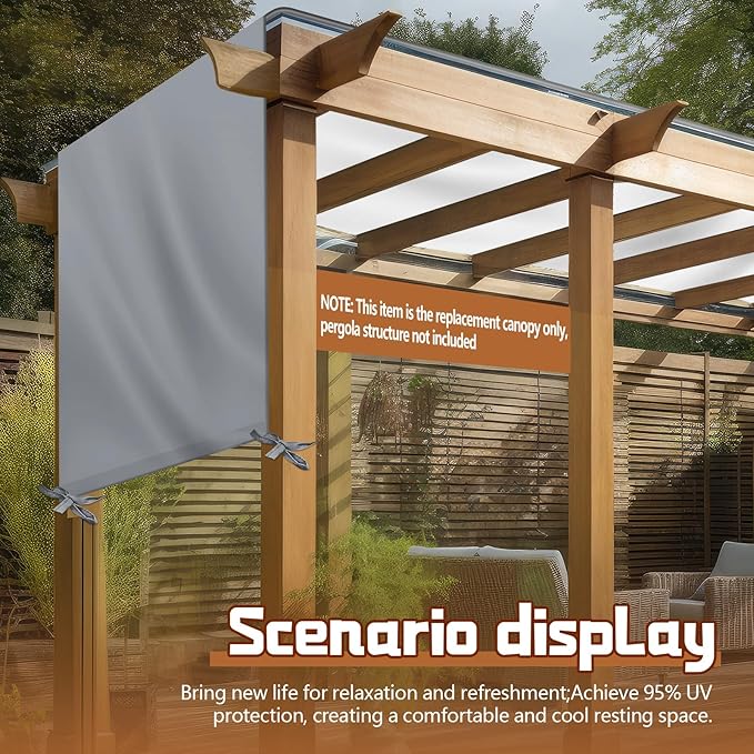 Universal Pergola Replacement Canopy Outdoor Canopy Shade Cover Waterproof - Image 7