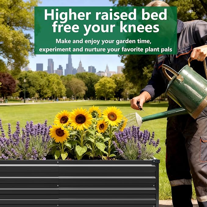 3 Pack 6x3x1FT Galvanized Raised Garden Beds Kit Outdoor Metal Gardening - Image 6