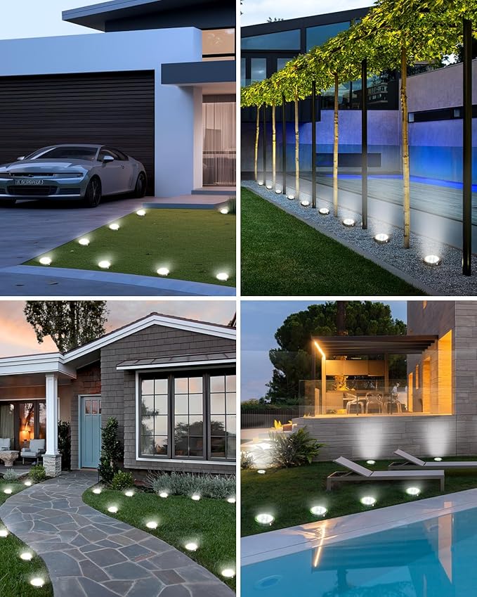 btfarm 16 Pack Solar Lights Outdoor, 8 LED Solar Ground Lights IP65 Waterproof - Image 5