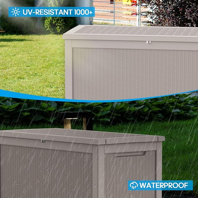 261 Gallon Outdoor Deck Box, Lockable Waterproof Outdoor Storage Boxes - Image 2