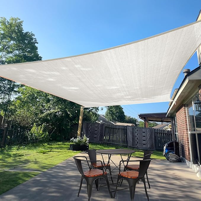 SUNLAX Sun Shade Sail 7' x 13' x 14.8' Peach Fuzz Rectangle Canopy Sail Shade by SUNLAX