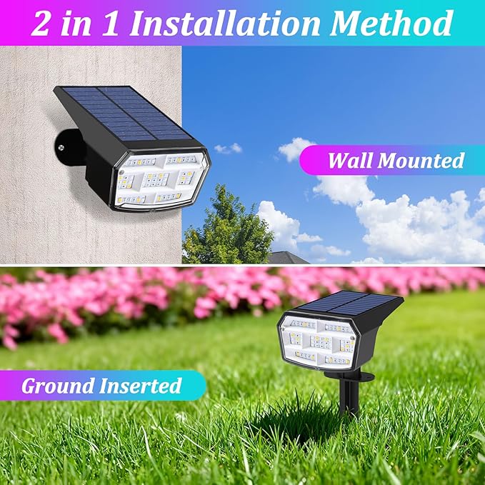 Sucolite 6-Pack Solar Spot Lights Outdoor Waterproof IP65, 3 Lighting Modes - Image 6