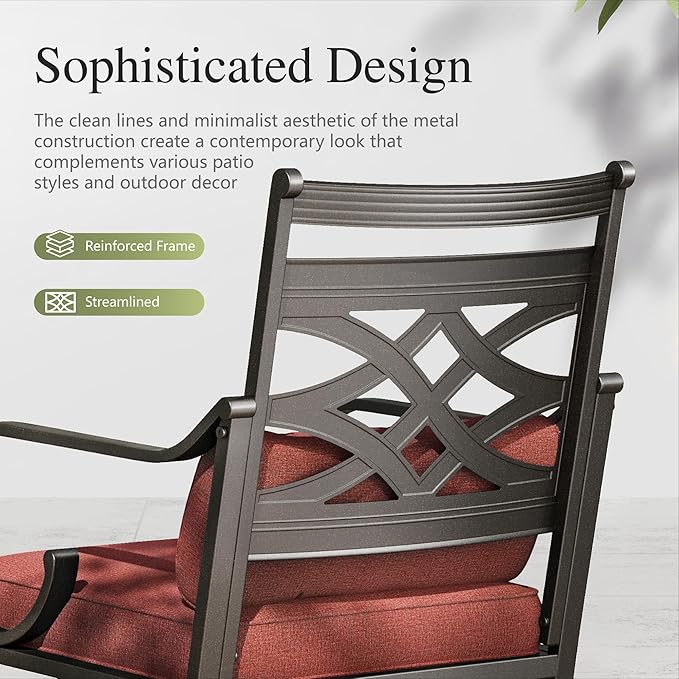 Sophia and William Swivel Outdoor Patio Dining Set - Image 3