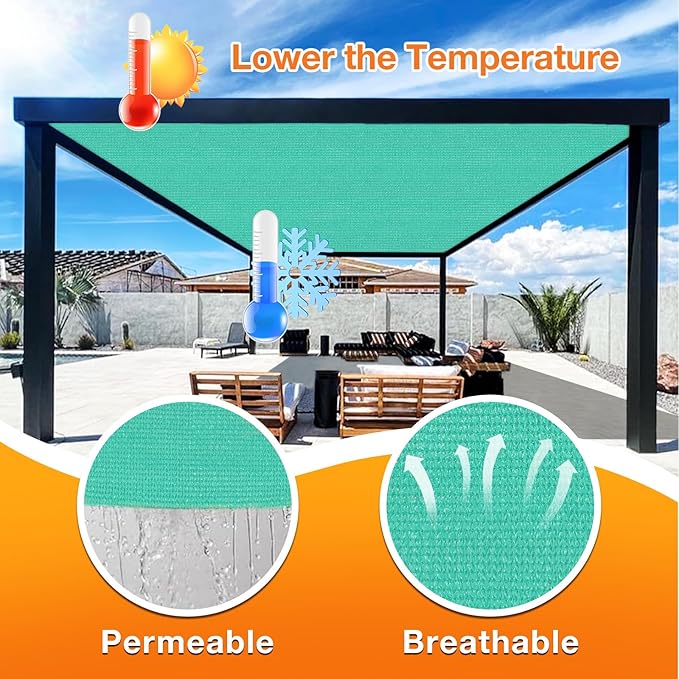 Artpuch Outdoor Pergola Shade Cover 8' X 24' Sun Shade Cloth - Image 4