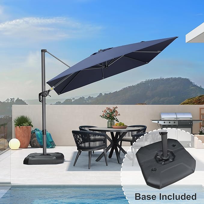 PURPLE LEAF Patio 9 Feet Cantilever Offset Umbrella - Image 2