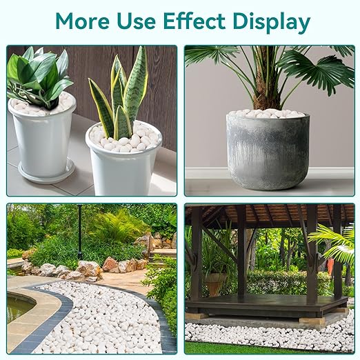 5 lbs White Rocks for Landscaping, 1-2 inch Decorative Rocks for Plants Indoor - Image 6