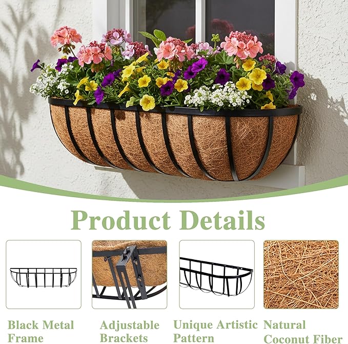 24 Inch Railing Planter Window Box Deck Balcony Rail Planter - Image 5