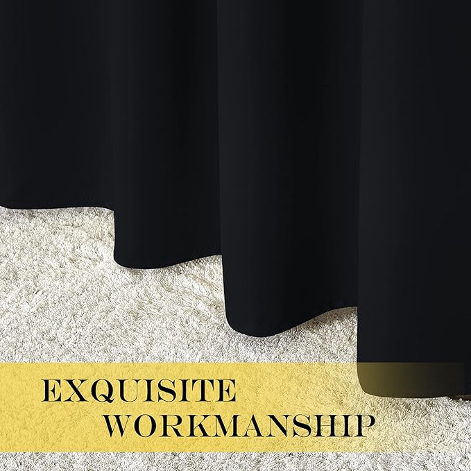 NICETOWN Black Blackout Living Room Curtain 102 inches Long, Grommet Thermal - Image 6
