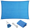 Eden's Decor Straight Flat-Edged Sun Shade Sail Rectangular 4' x 18' Blue by EdensDecorInc