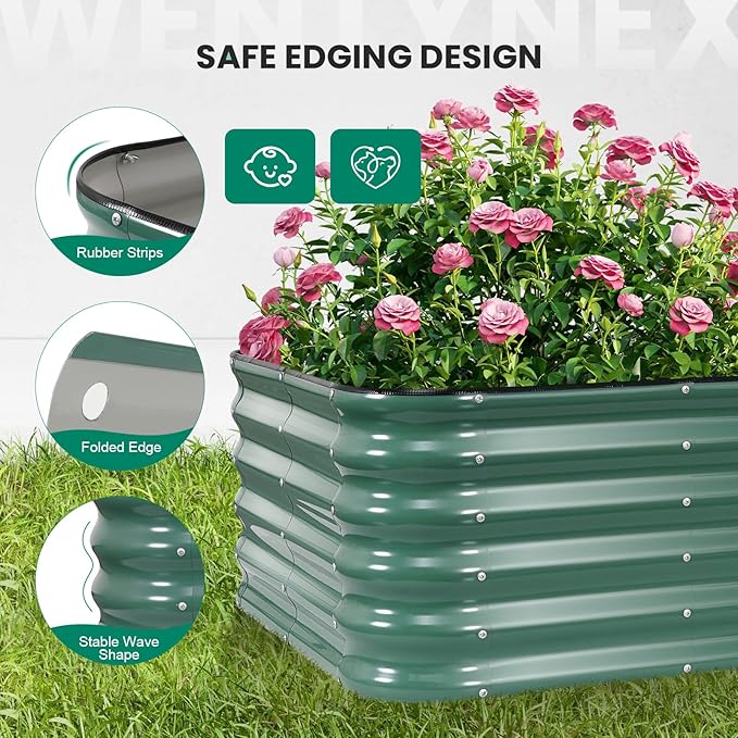 5×3×1.4FT Galvanized Raised Garden Bed Outdoor, Metal Raised Garden Bed Kit - Image 3