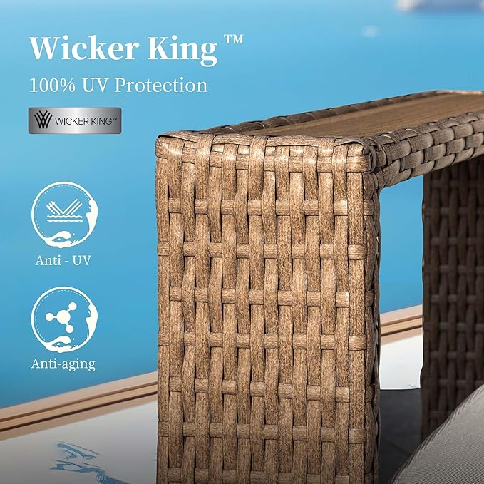 2 Pieces Patio Furniture Set, Outdoor Rattan Wicker Armchairs - Image 3