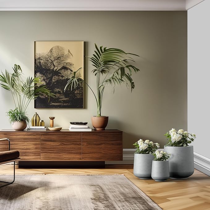 Kante 15.3"+11.6"+8.2" Dia Round Concrete Planter, Large Outdoor Indoor Planter - Image 6