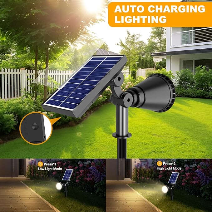 Solar Lights Outdoor Waterproof, 36 LEDs Adjustable Solar Spot Lights Outdoor - Image 3