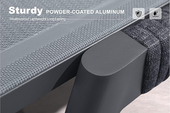 PURPLE LEAF Outdoor Chair Chaise Lounge Sun Lounges Aluminum Poolside - Image 6