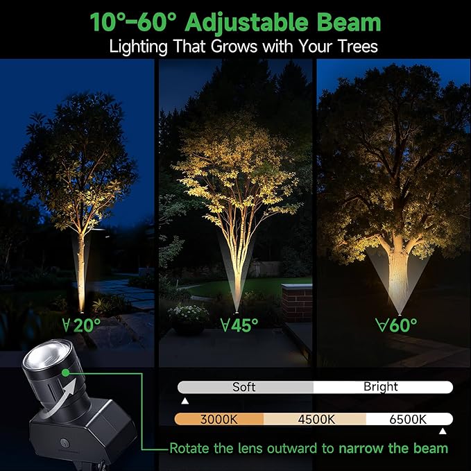 Solar Spot Lights Outdoor, Adjustable Angle Waterproof Landscape Spotlight - Image 4